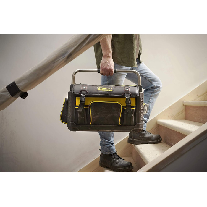 Футляр для інструментів Stanley FatMax (із захисним чохлом, 49 x 31 x 28 см, сумка з нейлону 600 ден, водонепроникний і ударостійкий, міцний футляр з багатьма внутрішніми кишенями) 1-79-213 1 Чорний / Жовтий