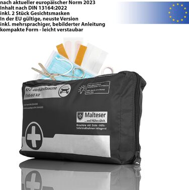 Аптечка BigDean аптечка автомобільна - чорна згідно DIN 131642022 - аптечка автомобільна - аптечка автомобільна 2024 - аптечка авт