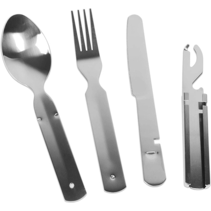 Набір посуду Normani для їди Німецький армійський посуд столові прибори Німецький армійський посуд з відкривачкою для пляшок та консервних банок кухоль з нержавіючої сталі зі складними ручками 500 мл - нержавіюча сталь 18/8 оливкового кольору