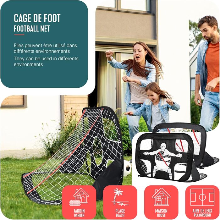 Висувні футбольні ворота, 2 шт., 120 x 80 x 80 см, Дитячі футбольні ворота з сумкою, Портативні складні футбольні ворота для саду, на природі та тренувань 2-в-1