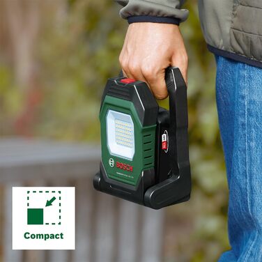 Акумуляторний світлодіодний робочий ліхтар/будівельний ліхтар/мобільний прожектор Bosch UniversalWorkLight 18V-2100 (макс. 2100 люмен, 3 рівні яскравості, головка з 10 положеннями складання без акумулятора)