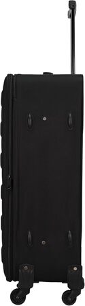 Дорожня валіза-візок SIGN Fabric Suitcase (набір ручної поклажі середньої та великої розмірів) компенсатор 5 см (чорний, ручна поклажа (60 см)) Ручна поклажа (60 см) Чорний