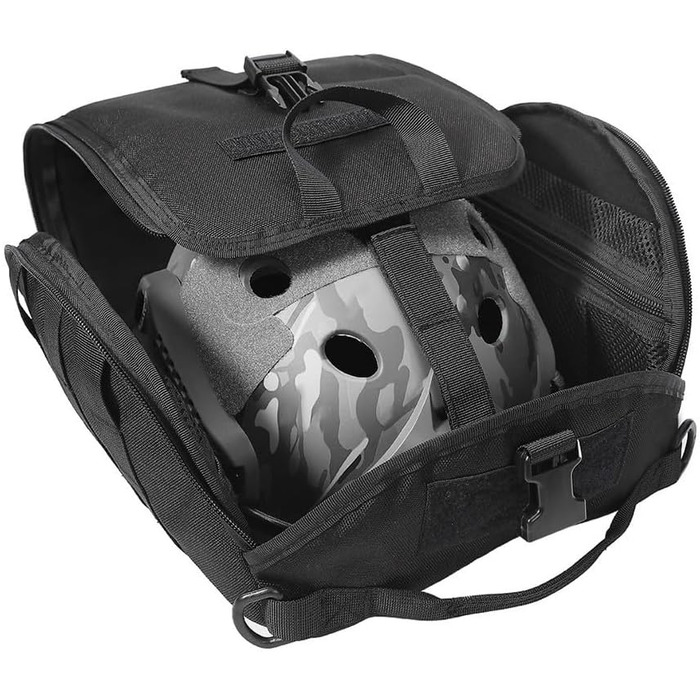 Тактична сумка для шолома, легка сумка для шолома, стійка до подряпин, сумка для шолома, м&39яка сумка для зберігання страйкбольного шолома, сумка-сумка для шолома MOLLE Clamshell для спорту, полювання, хакі