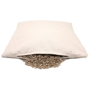 Подушка GIRAFFENLAND з органічного лушпиння спельти 40x40 см, саржева бавовна кремово-білого кольору, з органічним лушпинням спельти, прямий наповнювач