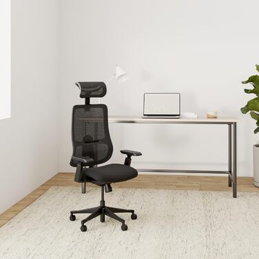 Ергономічне офісне крісло M5, переможець тесту, регульована по висоті спинка та регульована глибина сидіння, пінний матеріал для сидіння, письмове крісло для здорової спини, навіть для високих людей, крісло керівника з м&39яким сидінням M5 (чорне)