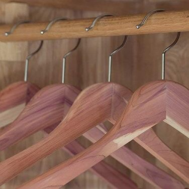 Вішалки для одягу з кедрового дерева 44 см з нековзною штангою для штанів, 24
