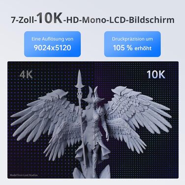 Принтер ANYCUBIC Photon Mono 4 10K Resin, із 7-дюймовим монохромним РК-екраном, швидкість друку 70 мм/год (High Speed Resin), матр