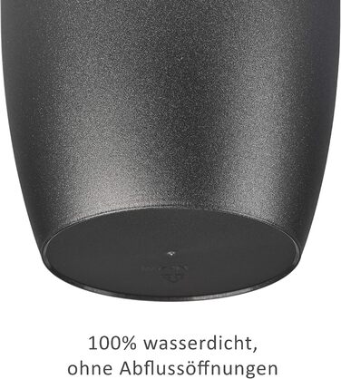 Кашпо для квітів Tymar, 2 шт. , пластикове кашпо для рослин, сучасне, матове, круглої форми (графіт, ø 14 см) ø 14 см (2 шт. ) гра