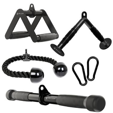 Мільярдів трицепсів, тросовий тренажер для тяги, аксесуар для силових тренувань, V-подібний хват з обертанням, тренажер для трицепсів, тросовий тренажер для тяги, фітнес-набір, сталь, чорний, 5