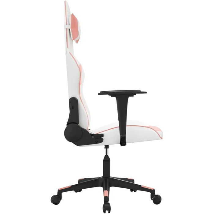 Ігрове крісло з функцією масажу, біла та рожева штучна шкіра, офісне крісло, ігрове крісло, ігрове крісло, обертове крісло, стілець для столу - 345454