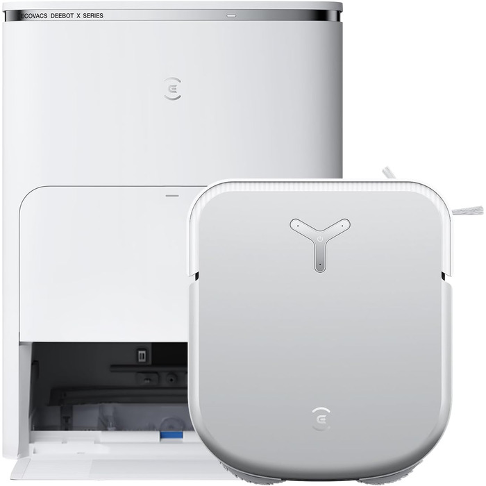 Робот-пилосос ECOVACS DEEBOT X2 OMNI з функцією миття підлоги 8000 Па, тонкий квадратний дизайн, система підйому швабри 15 мм, сам