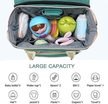 Портативна пеленальна сумка, 3 в 1 багатофункціональна сумка для дитячих підгузників конвертована багатофункціональна пеленальна с