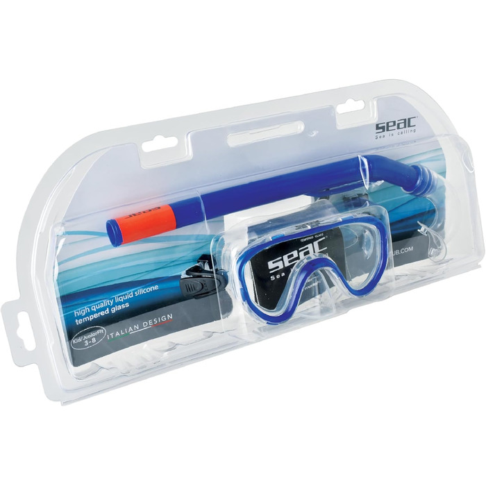 Набір для підводного плавання Seac Baby Set Marina Siltra (маска для дайвінгу та трубка) для дітей, синій, XS