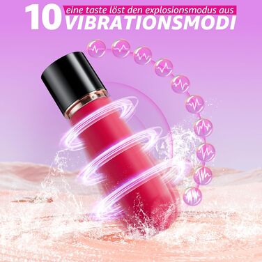 Мінівібратор Mikymiky, у формі помади, 10 режимів вібрації, з 4 силіконовими насадками