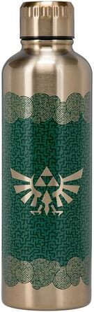 Офіційно ліцензована металева пляшка для води Paladone Tears of the Kingdom Zelda, декор та подарунок для фанатів геймерів, аксесуар для ігрового столу для всіх вікових груп, колекційний посуд для напоїв.