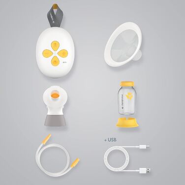 Електричний одноразовий молоковідсмоктувач Medela Solo Безшумна робота Перезаряджається через USB З гнучким щитком для грудей Pers