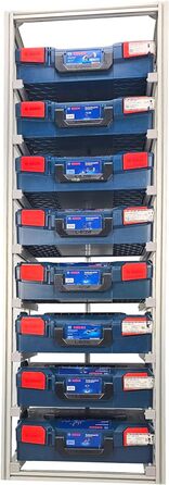 Дуже стабільна полиця Generic FixRack 8F Professional для систем інструментальних кейсів L-BOXX та Sortimo для системних кейсів 8 шт. розміром 136 (готова до використання)