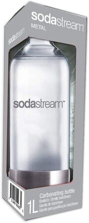 ПЕТ-пляшка SodaStream з нержавіючої сталі, змінна пляшка для виробника газованої води SodaStream з механізмом в один клік, 1 л одинарна