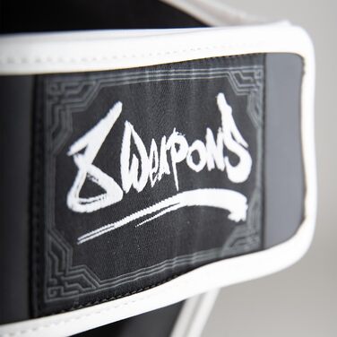 ВИДІВ ЗБРОЇ Щитки для гомілок Sak Yant Big Tiger, матово-чорні, для тренувань та змагань, високоякісна синтетична шкіра, ідеальна амортизація та міцні шви, муай-тай, K1, MMA, карате та кікбоксинг, 8