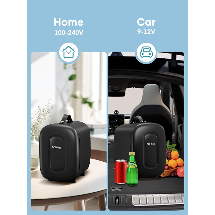 Міні-холодильник 5 літрів, 6 банок міні-холодильник 12В-220В, блок живлення USB для кімнати, догляду за шкірою, офісу або автомобі