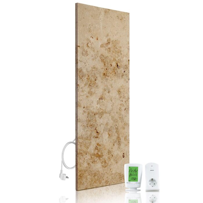 Мармуровий інфрачервоний обігрівач з цифровим термостатом 800 Вт Енергозберігаючий мармуровий інфрачервоний настінний обігрівач 5-річна гарантія Зроблено в Німеччині (Lymonit B-класу, 800 Вт)