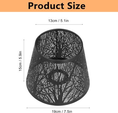 Абажур металевий, абажур для настільної лампи, абажур E27 Чорний барабанний абажур, різьблений лісовий дерево у формі для настінного світильника Приліжковий світильник Торшер