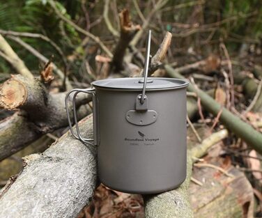 Безмежна подорож на відкритому повітрі 750 мл 800 мл 1100 мл 1300 мл Титанова каструля з кришкою Складна ручка для застави Кемпінг