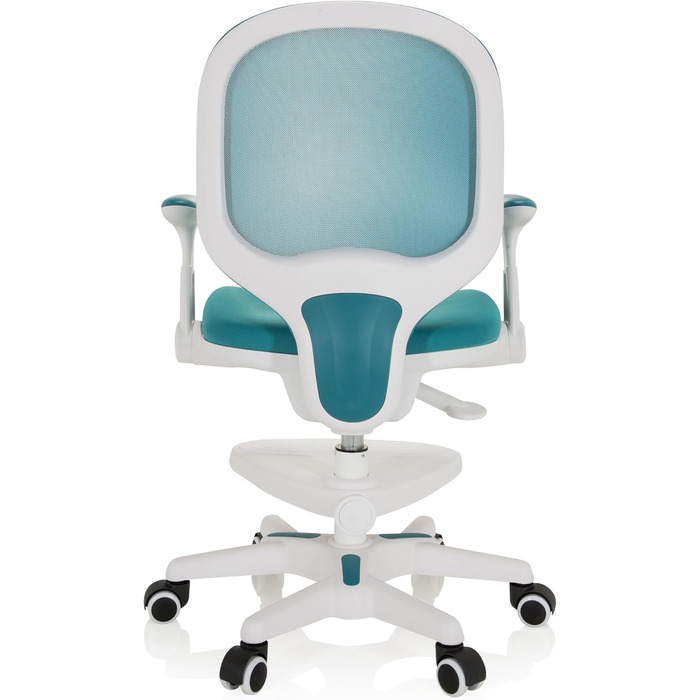 Дитячий стілець Kid Ergo з тканини/сітки з підставкою для ніг, складні підлокітники, синій/білий 101.0 x 56.0 x 52.0 синій, 736413