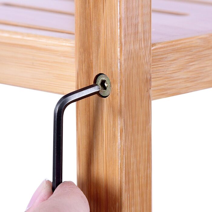 Полиця для ванної кімнати SONGMICS, кухонна полиця, взуттєва полиця з 3 ярусами, бамбукова окремостояча полиця, 26 x 60 x 66 см, для ванної кімнати, вітальні, коридору, кухні, натуральний бежевий BCB33Y 3 рівні натуральний бежевий