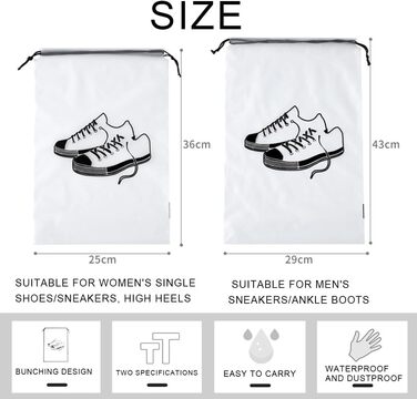 Прозорі сумки для взуття, 10 шт. Дорожня сумка для взуття 2 розмірів, водонепроникні сумки для зберігання, сумка для зберігання взуття зі шнурком, сумка для взуття, пилозахисна, сумка для зберігання взуття