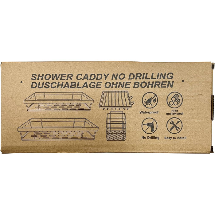 Душова полиця UUlioyer без свердління, водонепроникна та нержавіюча душова полиця, органайзер для полиць у ванній кімнаті 4 шт. ,