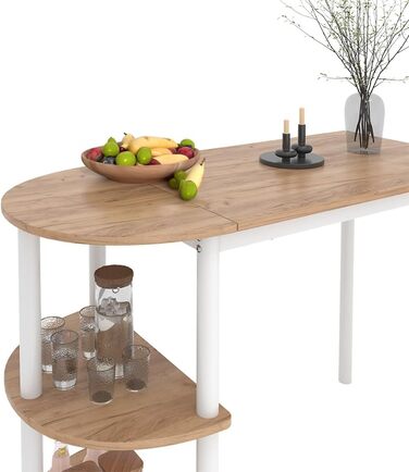 Кухонний стіл Vicco Freetown, дуб Goldkraft/білий, 110 x 50 см з відкритими полицями