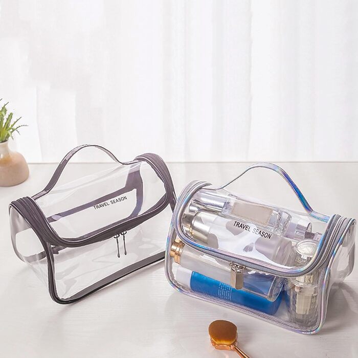 Жіноча косметичка, косметичка, туалетне приладдя, водонепроникна, портативна, подарунок для подорожей, сріблясто-сіра