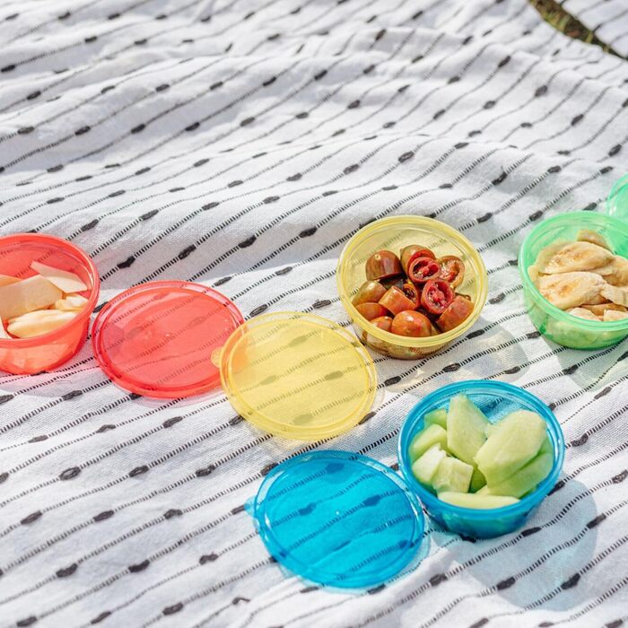 Набір дитячих мисок з кришками Nuby, 6 шт., 300 мл, різнокольорові (кольори можуть відрізнятися)