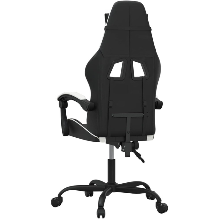 Зручне ігрове крісло з регульованим сидінням та функцією нахилу спинки - Чорний/Білий - Штучна шкіра - 57,5 x 59,5 x (121-131) см Ігрове крісло, модель 3143895