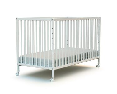 Дерев&39яне дитяче ліжко для сну 60x120 см Біле LIO Дитяче ліжко для сну Від народження Регульована висота Один розмір, рейкова основа, біла, 23 WEBABY -