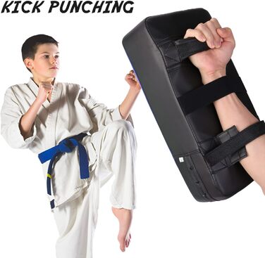 Набір накладок на руки Odoland 2-в-1 з PU-накладками для боксерської груші, боксу, кікбоксингу, тренувань з боксу, бойових мистецтв, тайського кікбоксингу, синього кольору