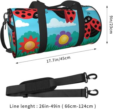 Дорожня сумка-циліндр Краєвид з сонечками, спортивна сумка для чоловіків та жінок, сумка-мішок, спортивна дорожня сумка