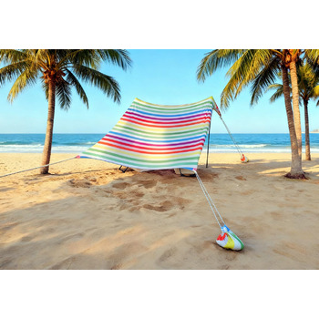 Пляжний намет-тін, тент, пляжний сонцезахисний крем, водонепроникний, легкий, блокуючий та еластичний, парасолька від сонця, пляжні навіси (смуги, розмір L)
