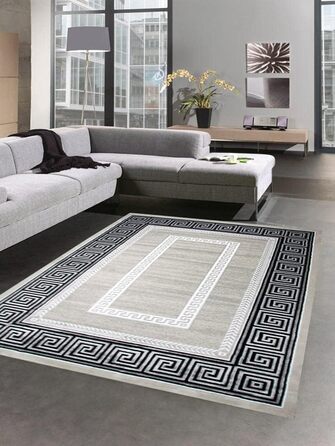 Дизайнерський килим versage візерунок сірий чорний розмір 200 x 290 см