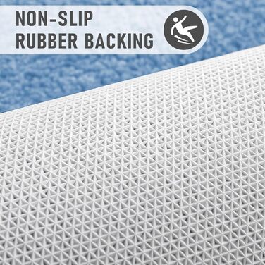 Комплект килимків для ванної кімнати RUN HELIX з мікрофібри, 2 предмети, 50x50 см 50x80 см, 2 см супертовстий, суперпоглинаючий, можна прати, нековзний килимок для ванної, синій, 50x80 см 50x50 см