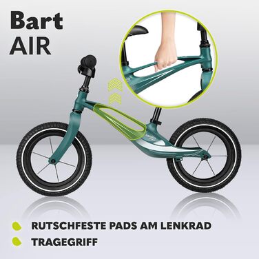 Велосипед-балансир Lionelo Bart Air від 2 років до 30 кг, магнієва рама, 12-дюймові колеса, регульовані по висоті кермо і сідло, ф