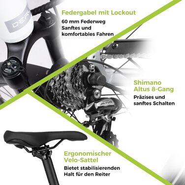 Електровелосипед DERUIZ Quartz 28 дюймів для жінок та чоловіків, електричний міський та трекінговий велосипед, акумулятор 48 В, запас ходу до 161 км, 8 швидкостей, крутний момент 55 Нм, керування за допомогою застосунку, гідравлічні дискові гальма Moonbea