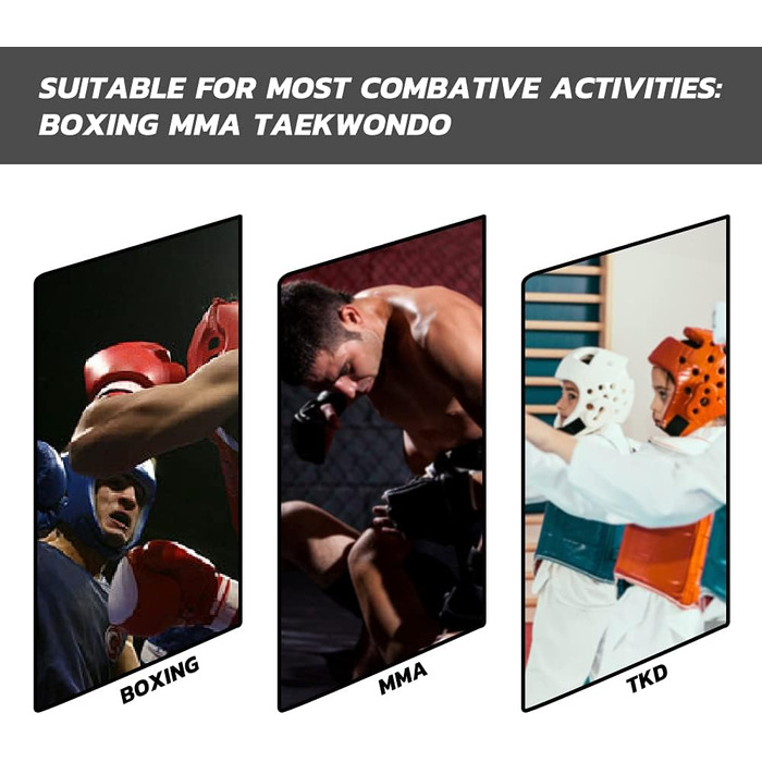 Боксерський шолом LangRay для дітей та дорослих, шкіряний боксерський шолом, захист обличчя для муай-тай, високе поглинання ударів з ідеальною видимістю та гарним поглинанням поту для бойових видів спорту, MMA, боксу, кікбоксингу, спарингу, розмір S, чорн