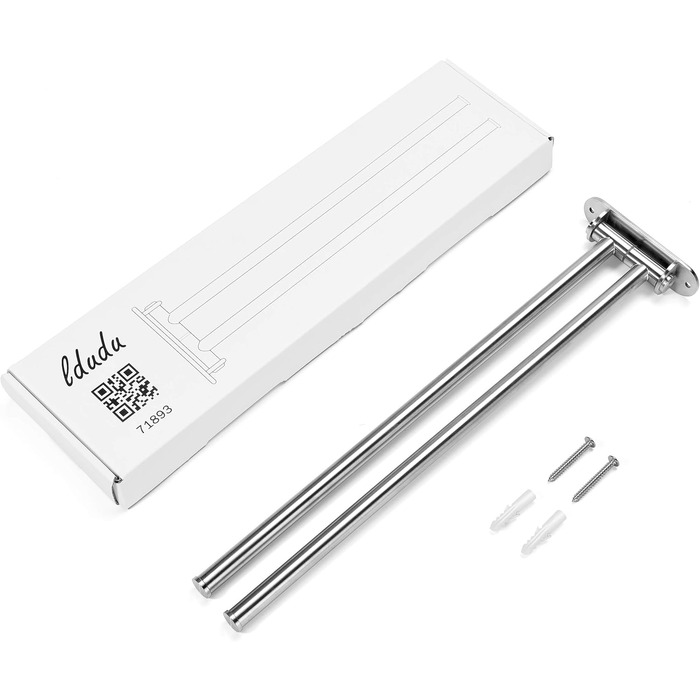 Поворот на 180 з нержавіючої сталі рушникосушка подвійні руки поворотний кронштейн 40 см для ванної кімнати V2A з нержавіючої стал