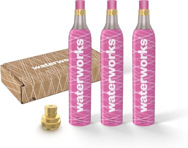 Водопровід Рожевий 3 шт. циліндр CO2 адаптер (підходить для Sodastream Quick Connect) Стартовий набір