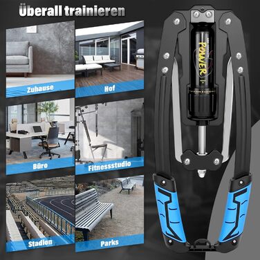 Гідравлічний силовий тренажер - Регульований тренажер для верхньої частини тіла 10-200 кг для силових тренувань рук і передпліч, біцепсів і грудей - пружина King, Power Twister, тренажер для рук, еспандер