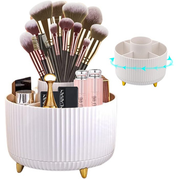 Органайзер для косметичного макіяжу DASIAUTOEM, органайзер для пензлика, що обертається на 360, косметична полиця, пензлик для пов