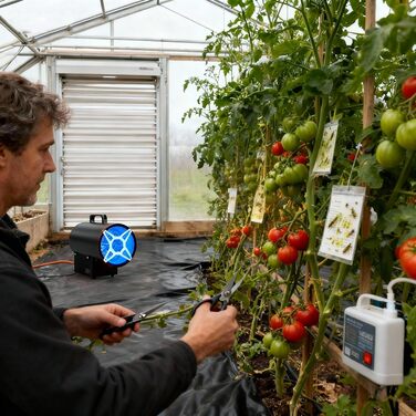 Газовий пропановий обігрівач, 15 кВт, портативний газовий обігрівач з п&39єзорозпалом, професійний повітродув гарячого повітря (клас захисту IPX4) для будівельних майданчиків, майстерень, гаражів та складів