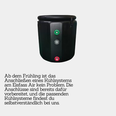 Льодова бочка з додатковою ізоляцією (100 см Ø x 95 см заввишки) для дорослих, ідеально підходить для крижаних ванн, приблизно 350 літрів. Підходить для холодової терапії, відновлення після занять спортом та крижаних ванн.